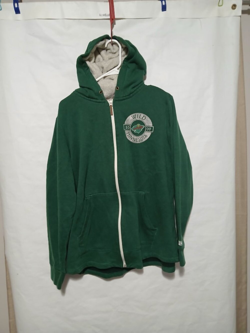 Minnesota Wild CCM Vintage Apparel Women's 2XL Green Sweatshirt Hooded zip up